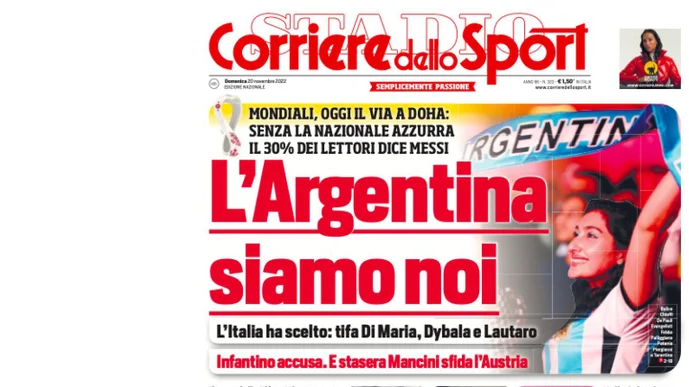 Los italianos eligen a quien alentar en el Mundial