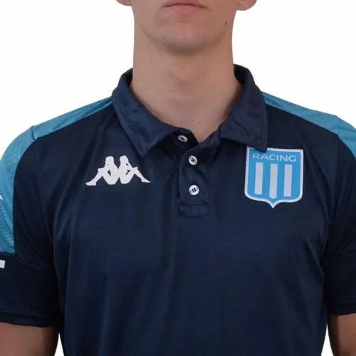 Camiseta polo azul marino de Racing Club con logo de Kappa