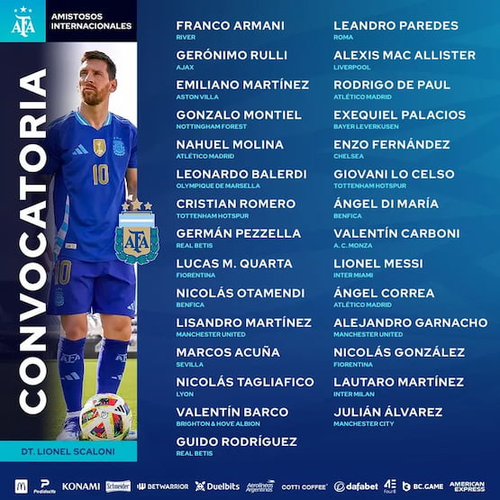 lista argentina copa america