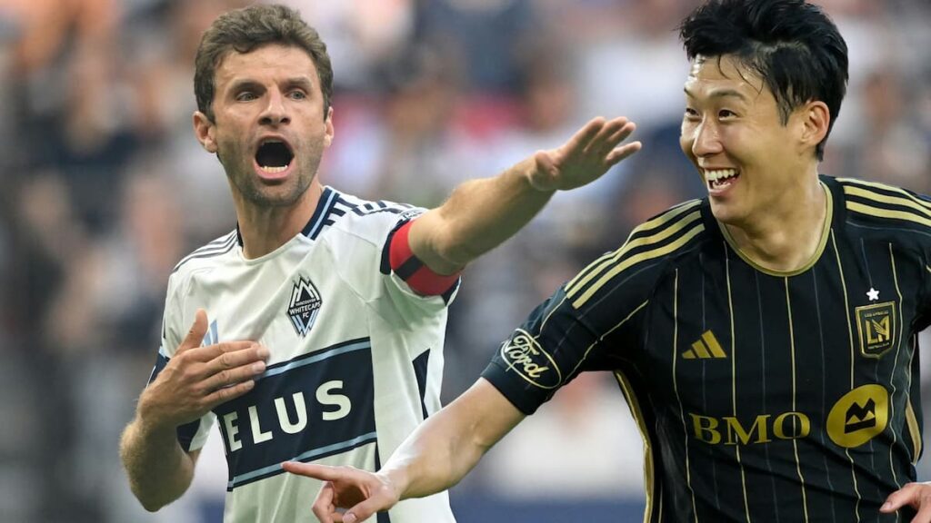 Jugadores de la MLS en acción durante un partido entre Vancouver Whitecaps y LAFC.