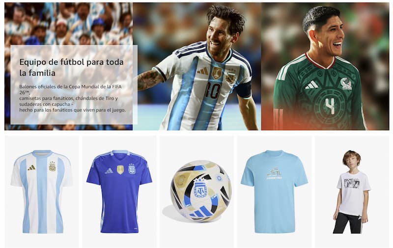 Camisetas de fútbol buenas y baratas Camisetas de fútbol de jugadores para todas las edades en Amazon, con la imagen de Messi y la indumentaria de Argentina